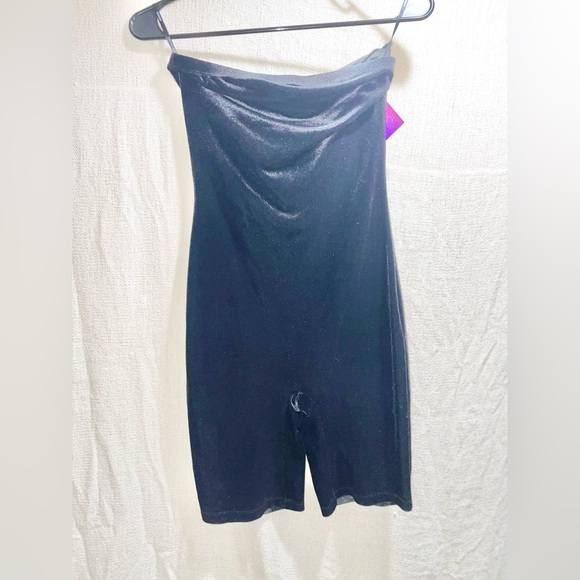 Velour Strapless Jumpsuit - Picture 7 of 12